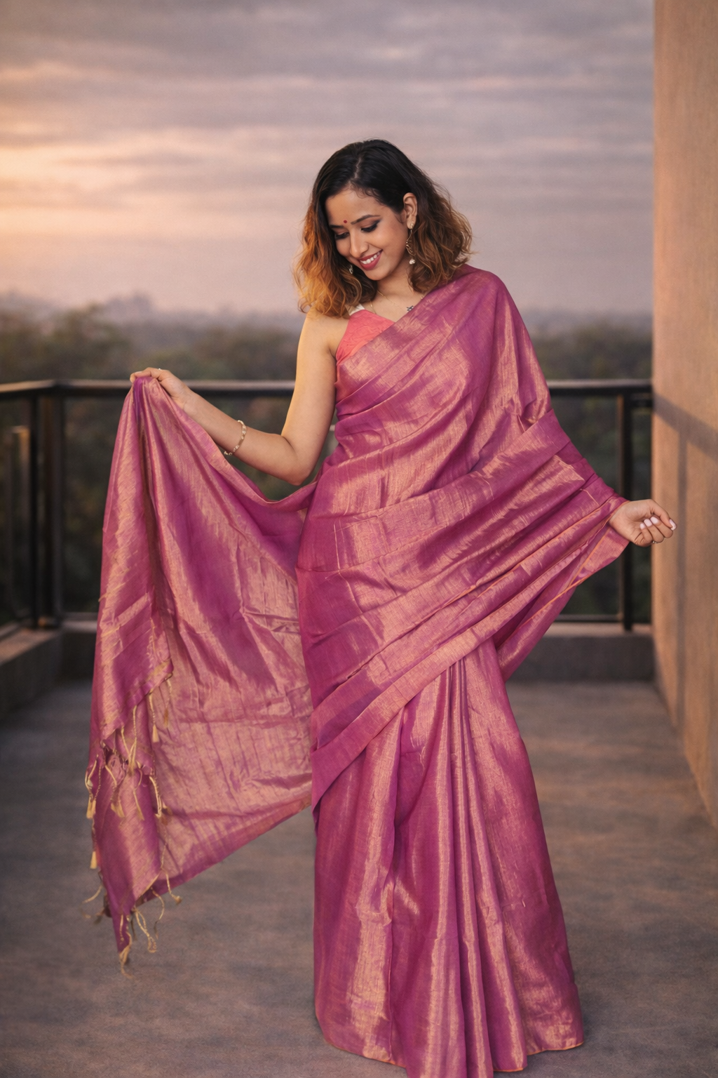 Meher Mist Saree weave texture detail – RongSuta premium sarees