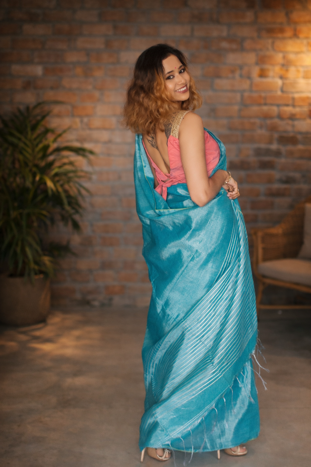 Sky High Saree weave texture detail – RongSuta premium sarees